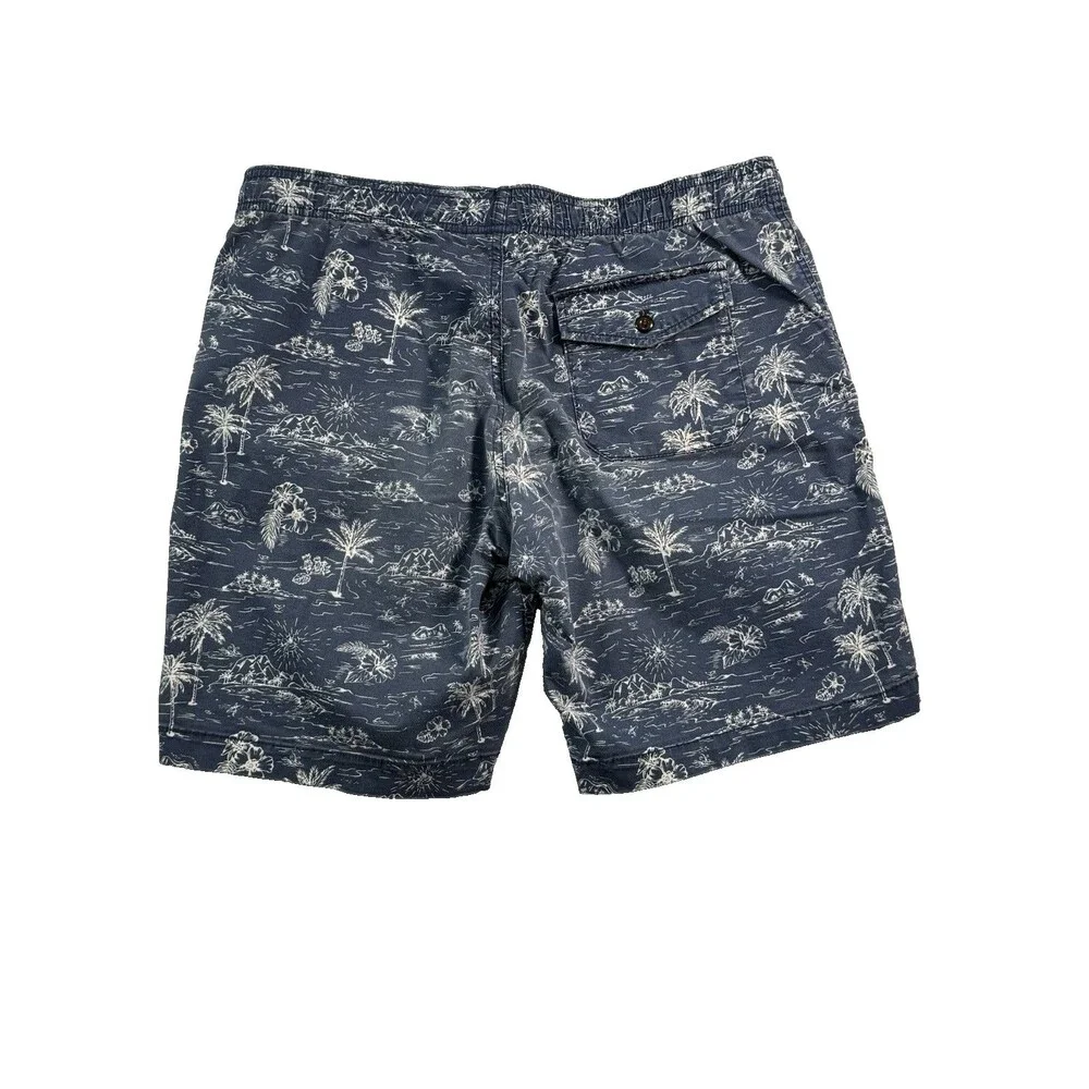 Gap Twill Jogger Shorts Men's M Elastic Waistband Drawstring Tropical Hawaiian